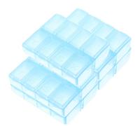 Garneck 5pcs Weekly Medicine Case Pill Organizer with Large Compartments, Blue Pp Material, Convenient to Carry and Easy to Clean, for Office Workers and Travelers