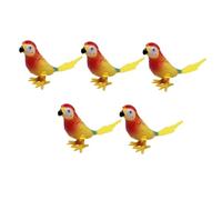 Garneck 5pcs Wind-up Parrot for Colorful Clockwork Animal Playthings Portable Lightweight Abs Material Enhances Coordination and Imagination Fun Cartoon Design