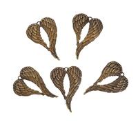 Garneck 5pcs Wing Charms for DIY Jewelry Making Vintage Pendant Accessories for Keychains and Bracelets Elegant Craft Decor with Smooth Edges for Creative Projects