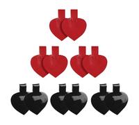 Garneck 6 Pairs Adhesive PU Heel Pads for High Heels Non-slip Invisible Foot Cushions Anti-slip for Women Shoes with Sticky Backing Includes Glossy Black and Matte Red Easy to Apply and
