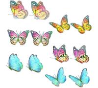 Garneck 6 Pairs Magnetic Rainbow Butterfly Window Stickers Anti-Collision Screen Clings Decorative Decals for Bird Strike Prevention and Home Window Repair