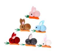 Garneck 6 Pcs Easter Rabbit Hair Clips Plush Mini Bunny Carrot Shape Cute Hair Accessories Safe Comfortable Not Easy to Fall for Outfit Or Occasion