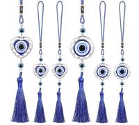 Garneck 6 Pcs Evil Eye Car Hanging Decorations Tassel Ornaments for Cars Accessories Stylish Fringe Charms for Vehicle Interior