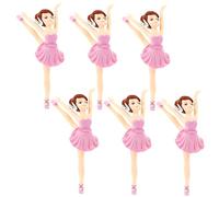 Garneck 6 Pcs Lovely Plastic Ballet Girl Keychain Pendants Cake Topper Ornaments for Birthday Party Micro Landscape Decorations DIY Craft Accessories in Sweet Purple