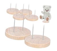 Garneck 6 Pcs Wooden Felt Dolls Display Stand Thick Smooth Surface Dolls Support Rack for Crochet and Needle Felting Crafts Accessories