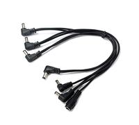 Garneck 6-Way Right Angle Guitar Effect Pedal Power Supply Splitter Cable Cord OD04 Copper Wire Daisy Chain Adapter for Electric Guitar