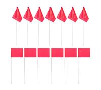 Garneck 60Pcs Red Yard Marking Flags with Steel Wire Poles - Small Triangle Marker Flags for Lawn, Garden Irrigation, Construction, and Safety Boundary Signaling