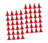 Garneck 60Pcs Traffic Road Cones for Pretend Play with Roadblocks and Simulation Signs Realistic Sand Table Supplies for Parking Construction and Architectural Models