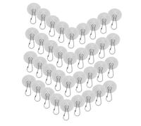 Garneck 60pcs Transparent Self-Adhesive Ceiling Hooks No Drill Hanging Hooks Strong Load-Bearing Removable for Home Decoration and Daily Use