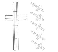 Garneck 6pc Cross Wreath Frame Metal Wire Wreath Rings for Diy Home Decor Black 40x18cm