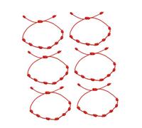 Garneck 6pcs Adjustable Red Knot Braided Bracelet Vibrant Red Rope Wristband for Friendship Luck Easy to Wear for Women Symbol of Health Protection