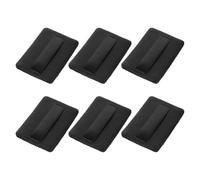 Garneck 6pcs Black Pressed Powder Puff Replacement Pads for Women, Made with Pu Leather and Fabric, Featuring a Luxurious and Gentle Touch, Versatile for Face Makeup Application