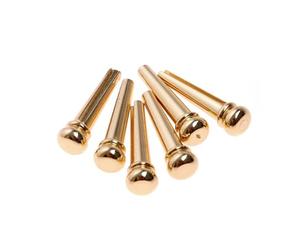 Garneck 6pcs Brass Guitar Bridge Pins Acoustic Folk Guitar End Pins Replacement Studs for Stable Sound and Enhanced Sweep Picking Volume Golden