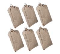 Garneck 6pcs Burlap Drawstring Storage Bags Reusable Breathable Vegetable Potato Sacks for Food Grain Rice Storage Jute Pouches