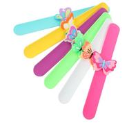 Garneck 6pcs Butterfly Slap Wrist Bracelets for Cute Cartoon Silicone Slap Bands Party Favours Lightweight Safe Skin-friendly Wristbands Event Accessories