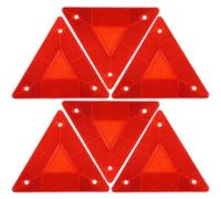 Garneck 6Pcs Car Triangle Reflectors Vehicle Slow Moving Triangle Warning Signs Reflective Safety for Road and Trailer Use