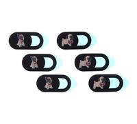 Garneck 6Pcs Cartoon Dog Webcam Cover Privacy Lens Protector for Computer and Phone, Pug Pattern Camera Protector, Multi-Functional Privacy Cover for Laptop and Mobile Use