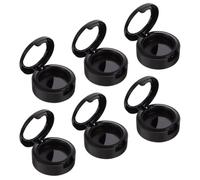 Garneck 6pcs Empty Eyeshadow Holder Black Plastic Refillable Round Eyeshadow Boxes Easy to Carry Makeup Storage Organiser for Travel and Daily Use