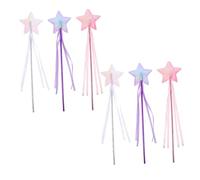 Garneck 6pcs Fairy Wand for Girls Star Shape Costume Wands Glitter for Birthday Parties Halloween Christmas Princess Toys Boys and Girls Performance Props