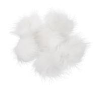 Garneck 6pcs Faux Fur Pompom Ball Keychain Pendant White 8cm Elastic Loop Soft Polyester Acrylic Bag, Hat and Clothing Accessory for Women, Formal Events and Special Occasions