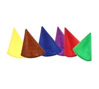 Garneck 6pcs Felt Cone Gnome Hats for Halloween Christmas Birthday Party Unisex Soft Breathable Dwarf Caps in Red Yellow Green Blue Purple Brown Festive Costume Accessories for Adults