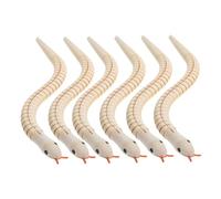 Garneck 6pcs Flexible Wooden Snake Realistic Simulation Halloween Props for Scary Games and Party Decorations and Safe for Playtime