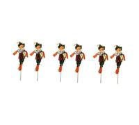 Garneck 6pcs Funny Scarecrow Ornaments for Halloween Creative Photography Props Decoration for Garden Indoor Display