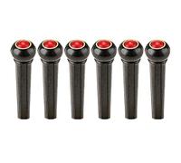Garneck 6Pcs Guitar Bridge Pins with Red Cat's Eye Inlay String Fixing Pegs for Acoustic and Electric Guitars Easy Replacement Nails for Stable Tuning and Enhanced Sound Performance