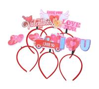 Garneck 6pcs Heart Headband for Valentine's Day Comfortable Hair Accessory for Women for Parties Bright Colors Non Slip Design