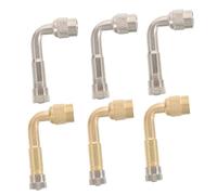 Garneck 6pcs Heavy Duty Right Angle Tire Valve Stem Extensions Metal Valve Extension for Stroller Bicycle Motorcycle Brass Chrome Plated Tubes for Accurate Pressure Monitoring and Easy