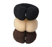 Garneck 6pcs Long Nylon Hair Donut Bun Makers for Women Comfortable Elastic Hair Ties in Black and Colors Hairstyling Accessories for Effortless Updos