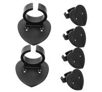 Garneck 6pcs Microphone Wall Mount Holder Kit Black Microphone Hook Bracket for Ktv Musicians Singers Public Speakers Versatile Mic Clip for Nameplate Fixing Easy Installation