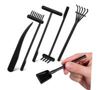 Garneck 6pcs Mini Zen Garden Rakes Plastic Sand Push Rake Tools for Meditation Table for Creating Lines Waves and Circles Decorative Accessories for Home Office Teahouse