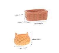 Garneck 6pcs Miniature Resin Dollhouse Baskets Small Woven Round Tiny Fruit Bread Baskets for DIY Landscaping Office Desk Decor