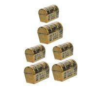 Garneck 6pcs Miniature Treasure Chest Models Realistic Decorative Treasure Boxes for Dollhouses for Pirate Party Favors Miniature Scenes Includes Chests