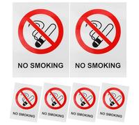 Garneck 6pcs No Smoking Stickers Pack Rectangular Pvc Self-adhesive Safety Signs and Visible Reminder for Hotels and Public Places Indoor and Outdoor Use