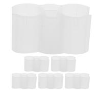 Garneck 6pcs Plastic Dustpan Broom Connector Clip with Double Tube Clamp Design, Easy Installation and Prevents Accidental Loosening, White Plastic Broom Pole Fixed Clip for Home