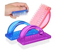 Garneck 6Pcs Plastic Handle Nail Dust Remover Brushes for Fingernail Cleaning Lightweight Manicure Scrubber with Comfortable Grip for Hand Finger and Foot Care