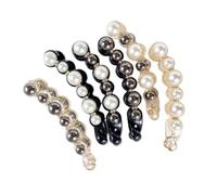 Garneck 6pcs Plastic Pearl Hair Claws Banana Hair Clips with Smooth Bottom and No Dents, Tooth-shaped Design for Women and Teenagers, for Ponytail Styling and Everyday Use