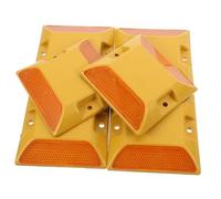 Garneck 6pcs Plastic Reflective Road Markers Raised Pavement Studs Heavy Duty Traffic Reflectors Driveway for Enhanced Night Visibility