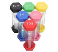 Garneck 6pcs Plastic Sand Timer Set Colorful Hourglass Timers 30 Seconds to 10 Minutes Task Classroom for Time Management and Birthday