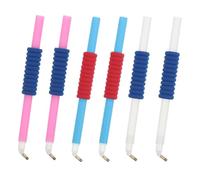 Garneck 6pcs Rhinestone Sticky Pen Dotting Gem Pen with Bended Head Comfortable Grip Plastic DIY Cross Stitch Embroidery Picture Tools for Gem Art Random Color