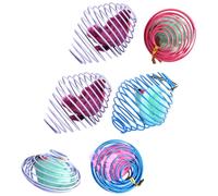Garneck 6pcs Spring Cat Assorted Color Spiral Springs with Iron and Plush Material Creative Design Entertaining Pet Training for Indoor Cat Play and Entertainment