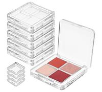 Garneck 6pcs Transparent Square Empty Eyeshadow Palettes with Compartments Plastic Makeup Organizer for DIY Eyeshadow Storage and Cosmetic Display