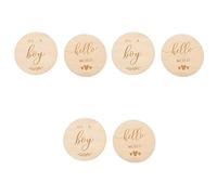 Garneck 6pcs Wooden Commemorative Cards for Newborn Progress Tracking Growing up Cards Stickers for Special Moments