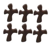 Garneck 6pcs Wooden Cross Decor Small Handheld Wooden Cross Crafts for Prayer Decoration Shaped Adornments for Home Office and Study Room Use