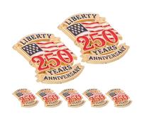 Garneck 7pcs Usa 250th Anniversary Lapel Pin Set, Patriotic American Flag Brooches for July 4th, United States Independence Day Badge Pins, Commemorative Clothing Accessories for Men