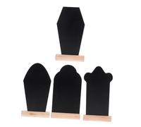 Garneck 8 PCS Coffin Shaped Wooden Blackboards Double-Sided Tombstone Message Boards with Stand for Easter Party Decor and Outdoor Chalkboard Signs