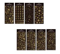Garneck 8 Sheets of Golden Cartoon DIY Stickers for Mobile Phone Case Decoration, Plastic Material Suitable for Craft Projects and Scrapbooks, Unique and Eye-catching DIY