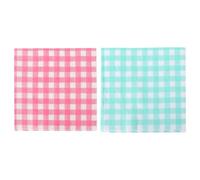 Garneck 80pcs Disposable Paper Napkins Set with Green and Pink Grid Pattern, Decorative Table Napkins for Picnic, Party, and Holiday Gatherings
